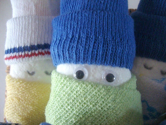 Babies in a Basket, Set of 4, Unique Baby Shower Gift