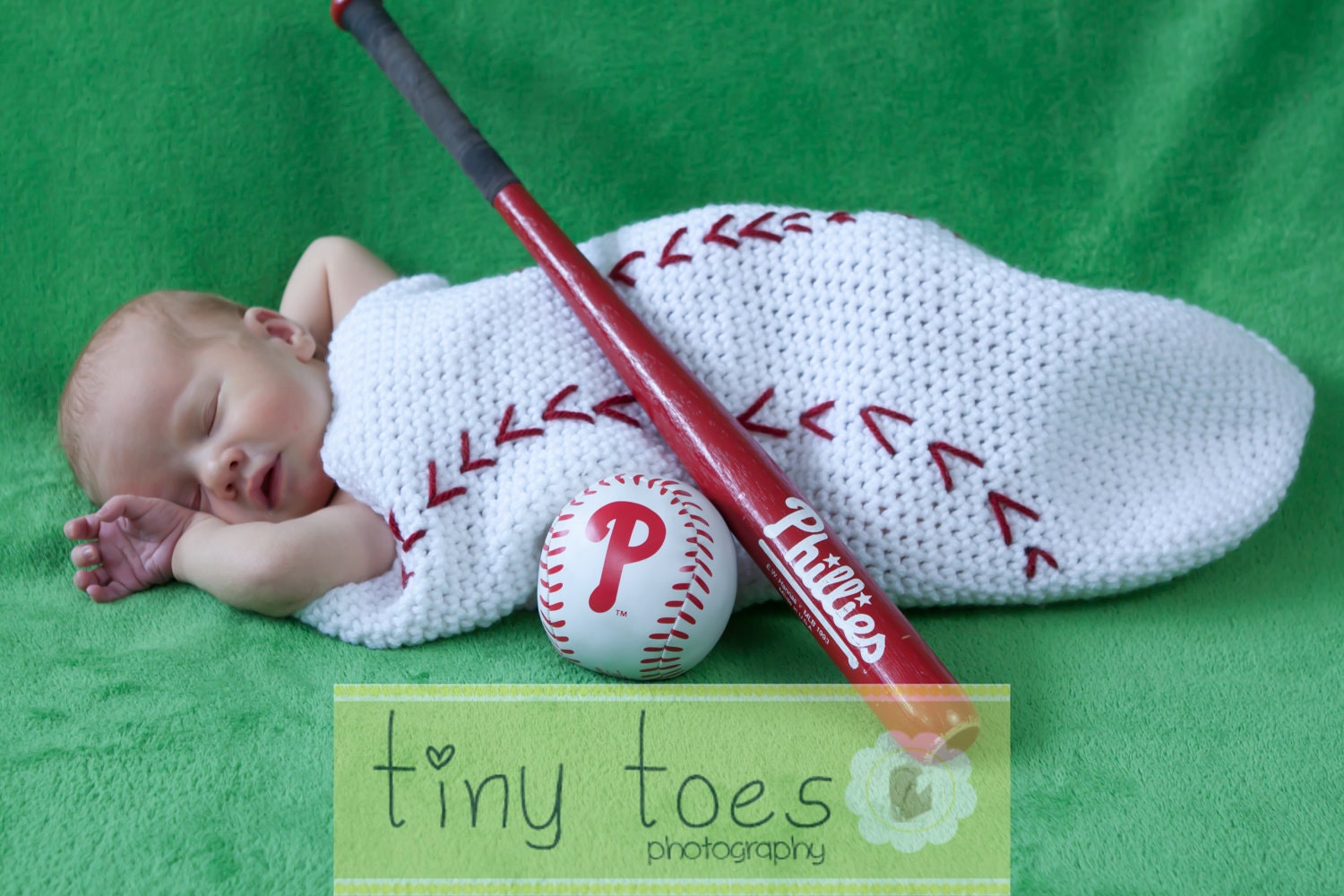 Crochet Baseball Cocoon and Cap Baby Boy Baseball Costume Photography Prop