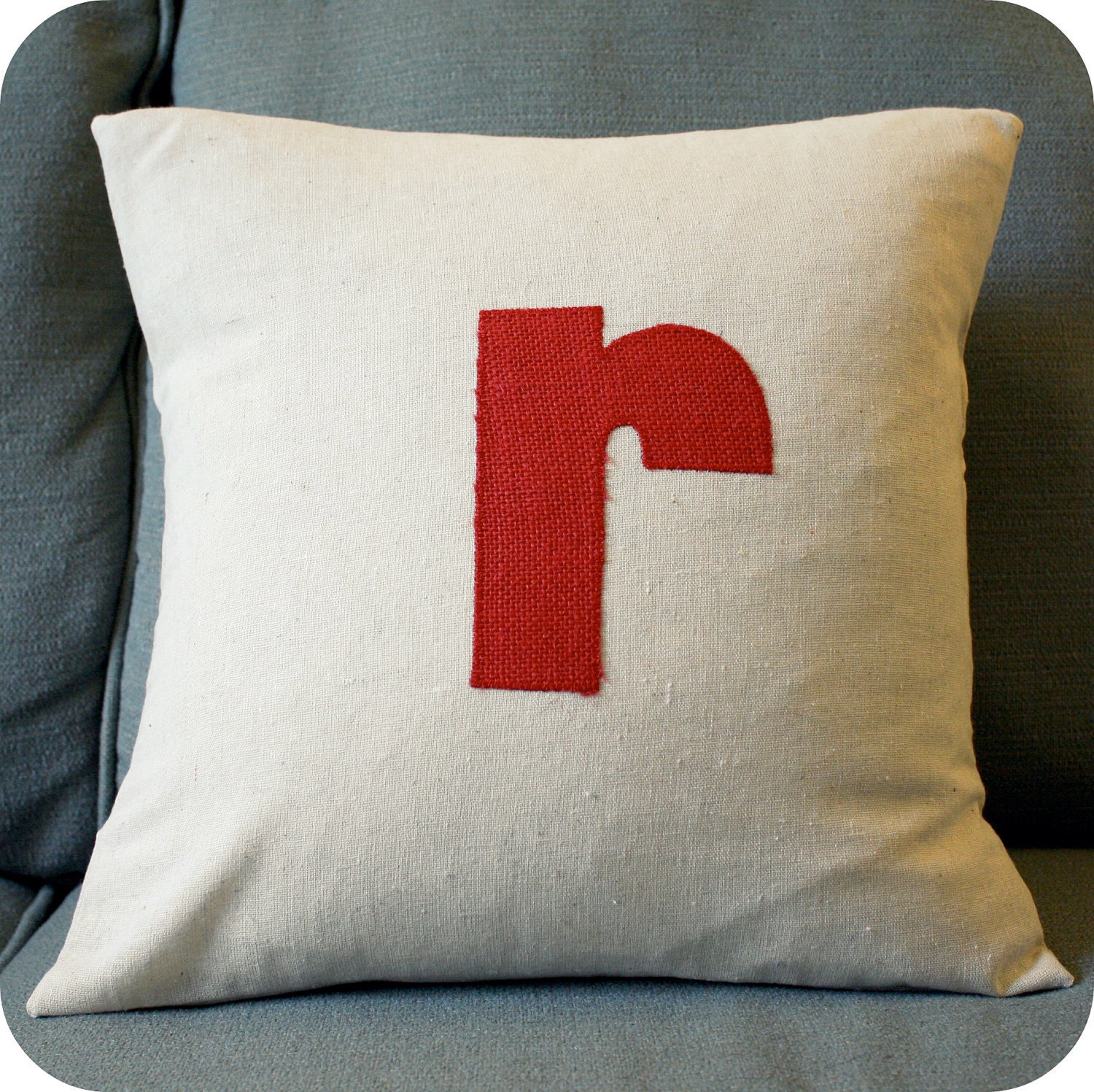 Personalized letter 16" x 16" Decorative Pillow Cover