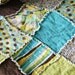 For Megan  Brook Green and Teal and Brown Throw Rag Quilt squares for DIY