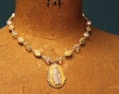Blessed Upcycled Vintage OOAK necklace Assemblage Religous