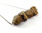 Earthy raw necklace: rough tigers eye, natural raw stones brown chunky semi precious stones, organic, primitive, tribal fashion