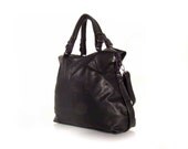 Handmade vegan leather bag purse black -.- the Finbar -.- 20% launch discount