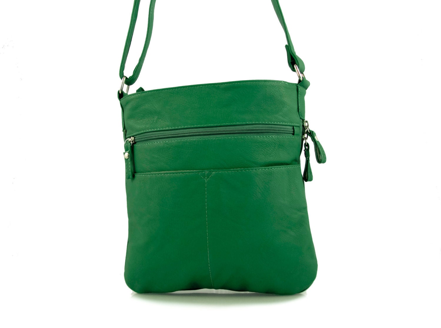 vegan leather messenger green  -  the Niamh - 20% launch discount