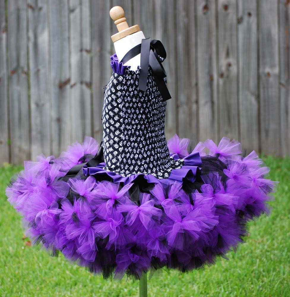 Over the top custom pirate costume pettitutu and corset set purple or black 12 months 18 months 2T 3T 4t and larger