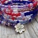 Hill Tribe Silver Pink Purple Memory Wire Bracelet