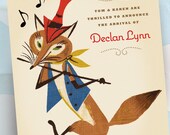100 Personalized Birth Announcements - Pied Piper FOX on Parade