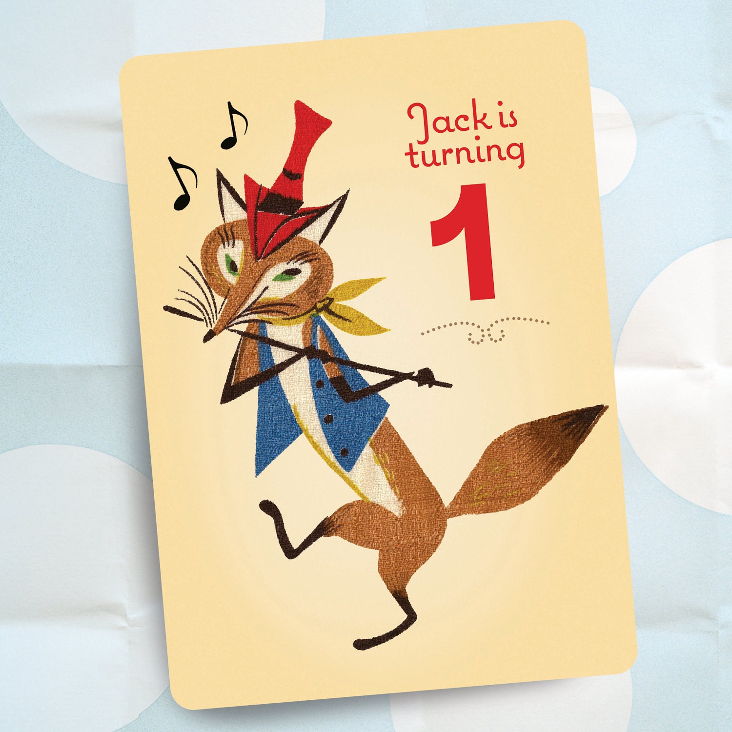 20 Personalized Birthday Party Invitations - Pied Piper FOX - Any Age