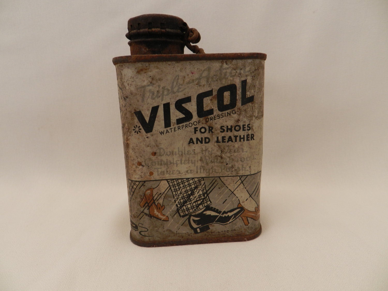 Vintage VISCOL Shoe Dressing Container