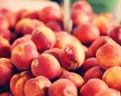 Each Peach Pear Plum - Fine Art Food Photography, farmers market, pech, colorful, home decor, kitchen art