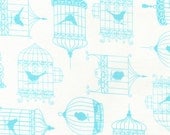 Bird Cage Fabric in white from Tweet Fabric Collection by Timeless Treasures (1 yard) (SALE)