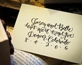 Custom Calligraphy Address Stamp -- All handwritten - The Entertainer style