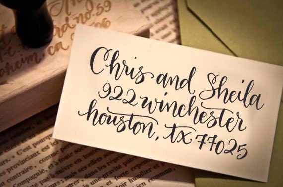 Custom Calligraphy Address Stamp -- Elle Style All handwritten