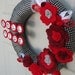 University of Alabama Wreath Fall Houndstooth Rose Style Roll Tide Ribbon Felt Flower Wreath 12"