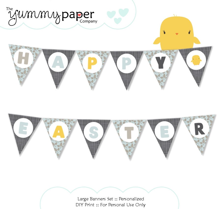 Easter Beans Party - Banner Large ... Custom Printable Pennant Banner Il_170x135