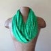 Green Infinity Scarf - Lightweight Knitted Sweater Scarf - Handmade Electric Winter Green Infinity Loop Scarf