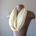 Jersey Cotton Infinity Scarf - Pale Yellow Loop Scarf - Lightweight Handmade Infinity Scarf