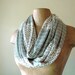Floral Infinity Scarf - Striped Loop Scarf - Pear Green Floral Pattern and Stripes - Womens Spring Circle Scarf