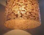 COFFEE FILTER ART - Handmade Lighting Fixture Unique Hanging Pendant Light Rustic  Hanging Light Drum Shade