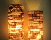 COFFEE FILTER ART - Rustic Table Lamp Paper Lamp Shade Eco-friendly Lamp Lighting Coffee Decor  Lamp Lampshade Coffee Art