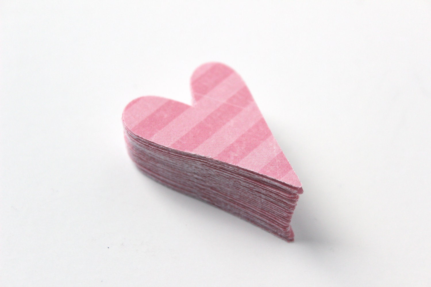 Simple Pink Stripe Heart Die Cuts - Valentines Day - Modern Minimalist - SweetPaperLove