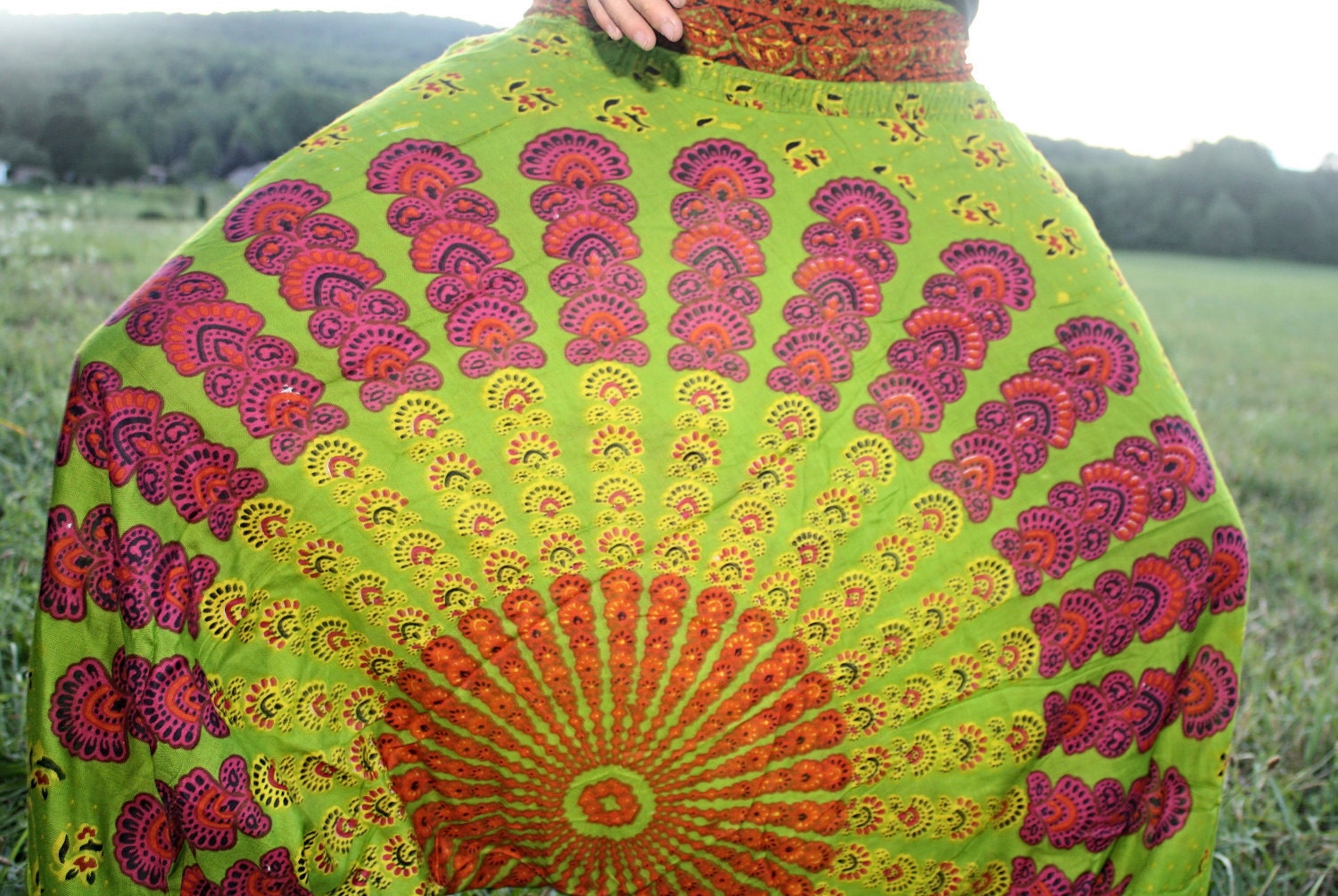 Handmade Harem Pants, Gypsy Pants, Romper, Aladdin, Genie, Hippie Skirt, Yoga Pants, India, Sunset,