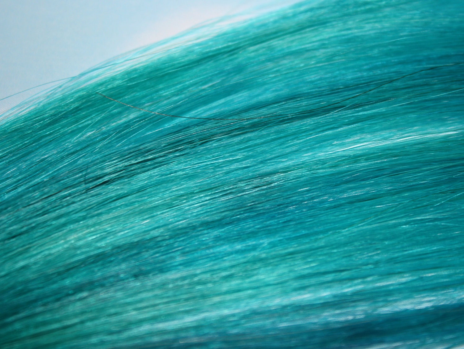 Turquoise, Human Hair Extensions, Colored Hair Extension Clip, Hair Wefts, Clip in Hair, Tie Dye Hair Extensions