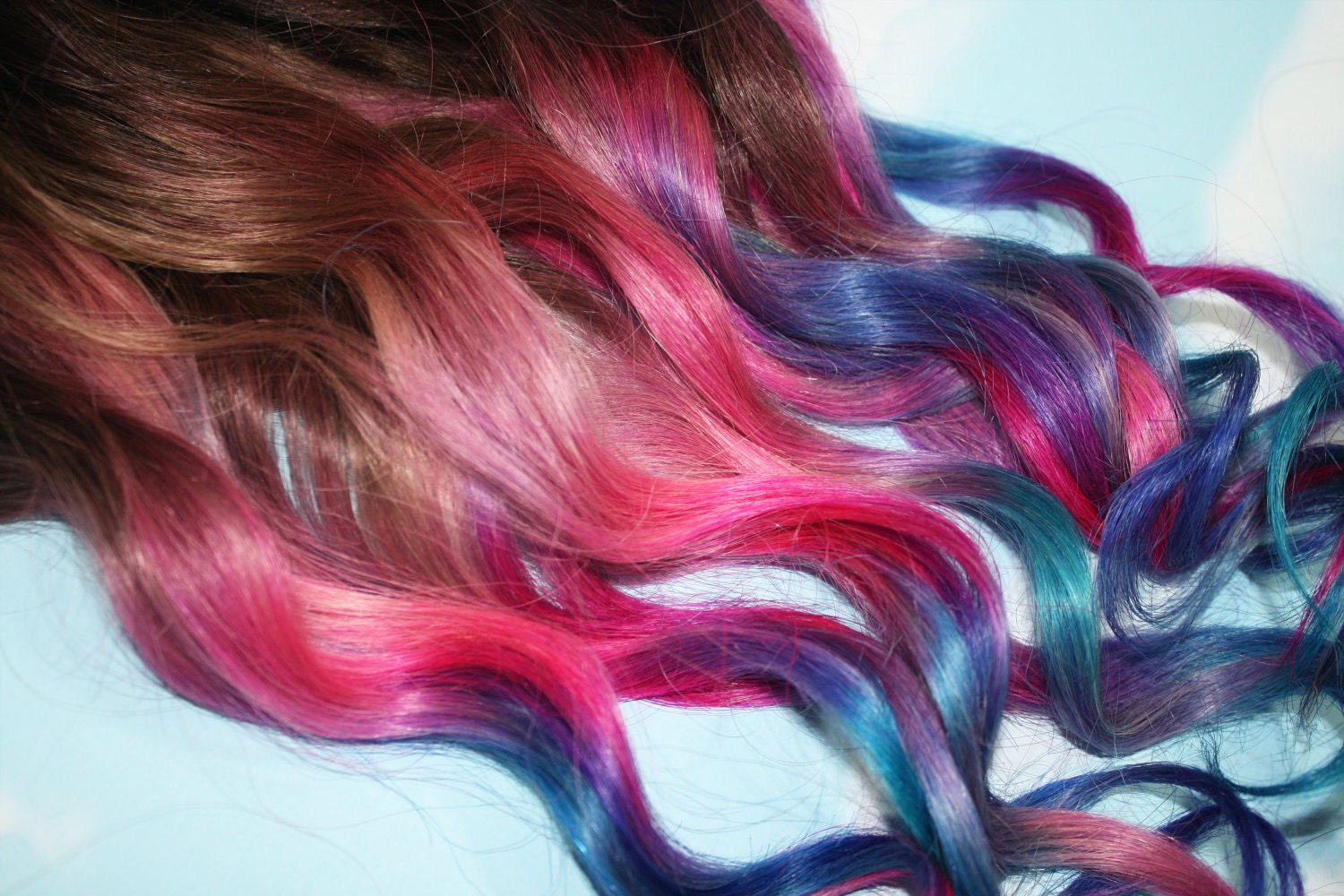 Ombre Dip Dyed Hair, Clip In Hair Extensions, Tie Dye Tips, Brunette Hair, Hair Wefts, Human Hair Extensions, Hippie hair