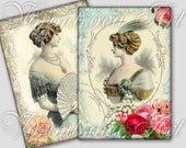BELLE EPOQUE Digital Collage Sheet Printable download. hahg tags, gift tags 909