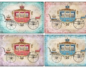 Fairy Princess Birthday Cinderella carriage cart - Little Princess Party diy postcard - Printable Image 412