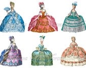 Marie Antoinette French Fashion digital Image Printable ACEO 004