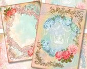 Digital paper FLORAL BAROQUE FRAMES Digital Scrapbooking Paper set of 4 printable images 408
