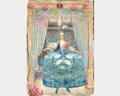 Marie Antoinette boudoir. Digital Collage Sheet. Personal & Commercial Use for paper, invitations, gift tags. Handmade Imade 011