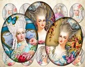 Marie Antoinette Oval images. Let Them Eat Cake. 30 x 40 mm Printable digital download. Paris charm pendant, glass pendants, collage. 814