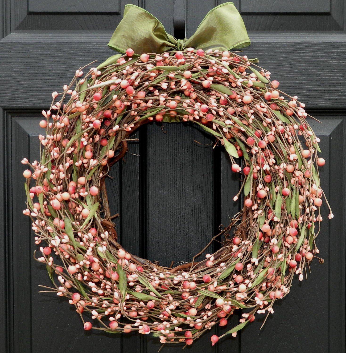 Berry Wreath - Pink Wreath - Door Wreath