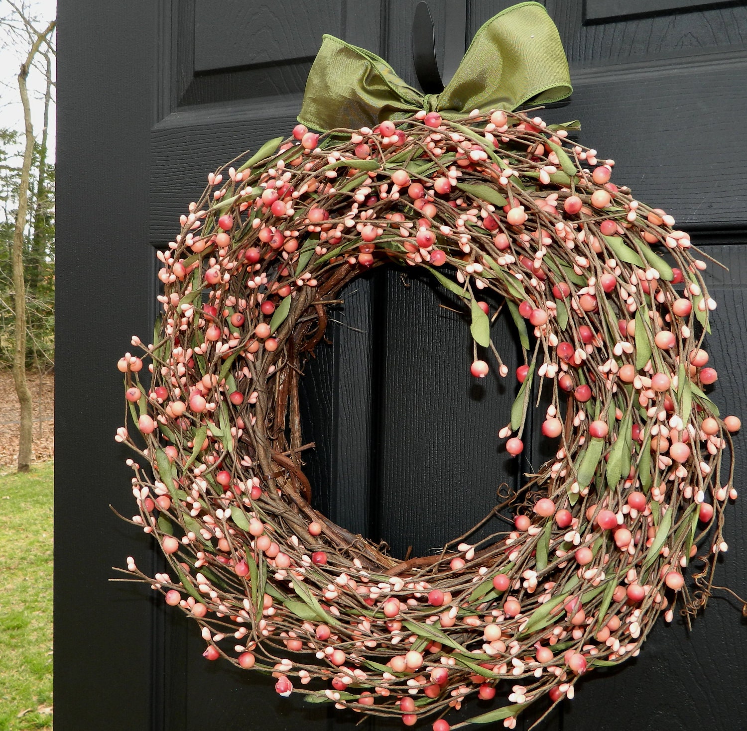 Berry Wreath - Pink Wreath - Door Wreath