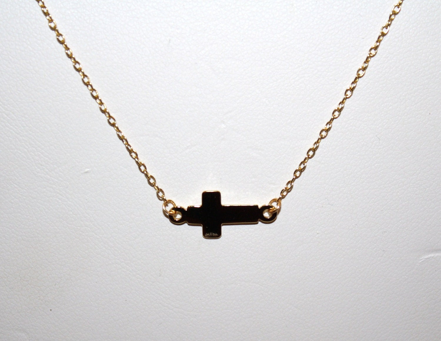 NEW Gold Filled Sideways Cross Necklace - Taylor Jacobson - Celebrity