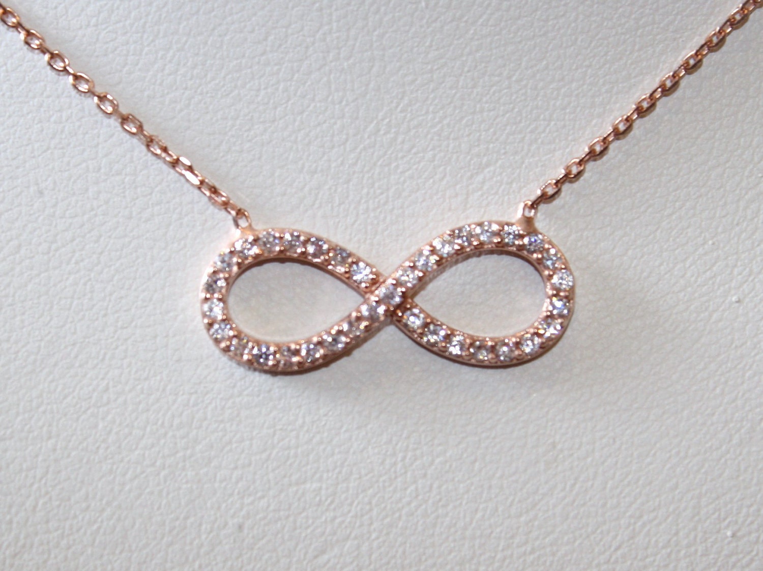 NEW - Infinity Necklace, Rose Gold Filled CZ Eternity Necklace As seen on Reese Witherspoon - Celebrity Inspired