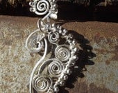 Hand Forged Jewelry Sun Swirl Wire Wrap Sterling Silver Paisley  Earrings 185