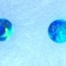 Tiny Little Fused Dichroic Glass Post Earrings Jewelry Aqua Green Blue 019