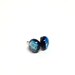 Dichroic Glass Post Earrings Teeny Tiny Fused Glass Pierced Earrings Jewelry Icy Silver Blue 155