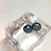 Dichroic Glass Post Earrings Teeny Tiny Fused Glass Pierced Earrings Jewelry Icy Silver Blue 155