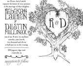 Rustic Tree Wedding Invitation & RSVP (Digital File, Print Anywhere)