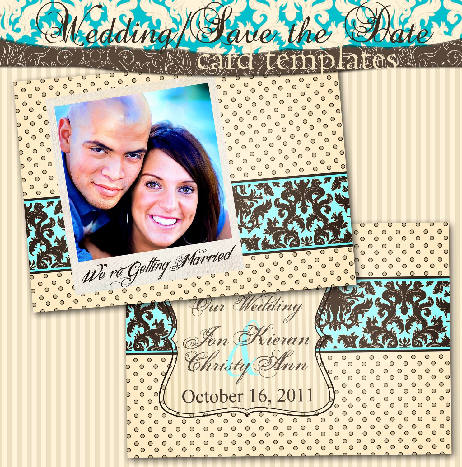 Park Avenue 3 - Wedding Announcement Card Templates - Save the Date, Engagement, Party Invitations, Birth, Newborn