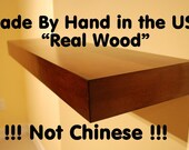 Floating Wood Shelves , Wall shelf , Walnut color 48" Long Decorative wall Shelf