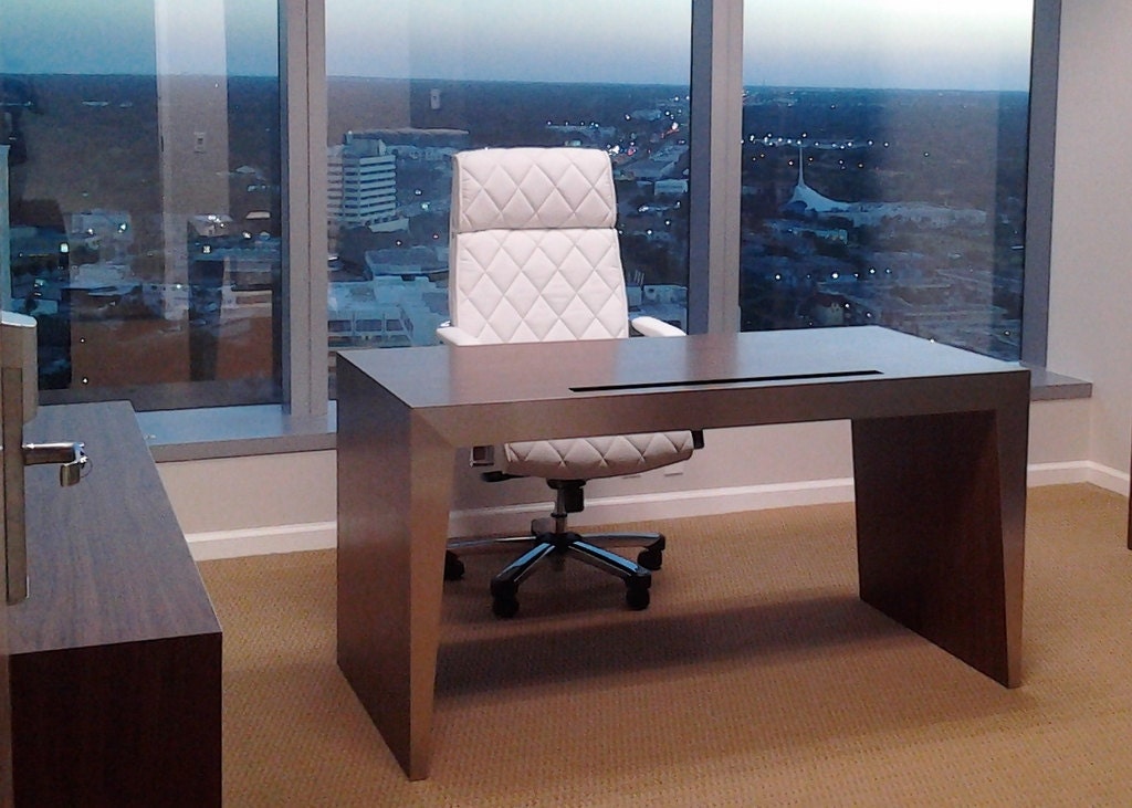 Modern Office Desk Walnut Stainless Steel 60"x30"x30"