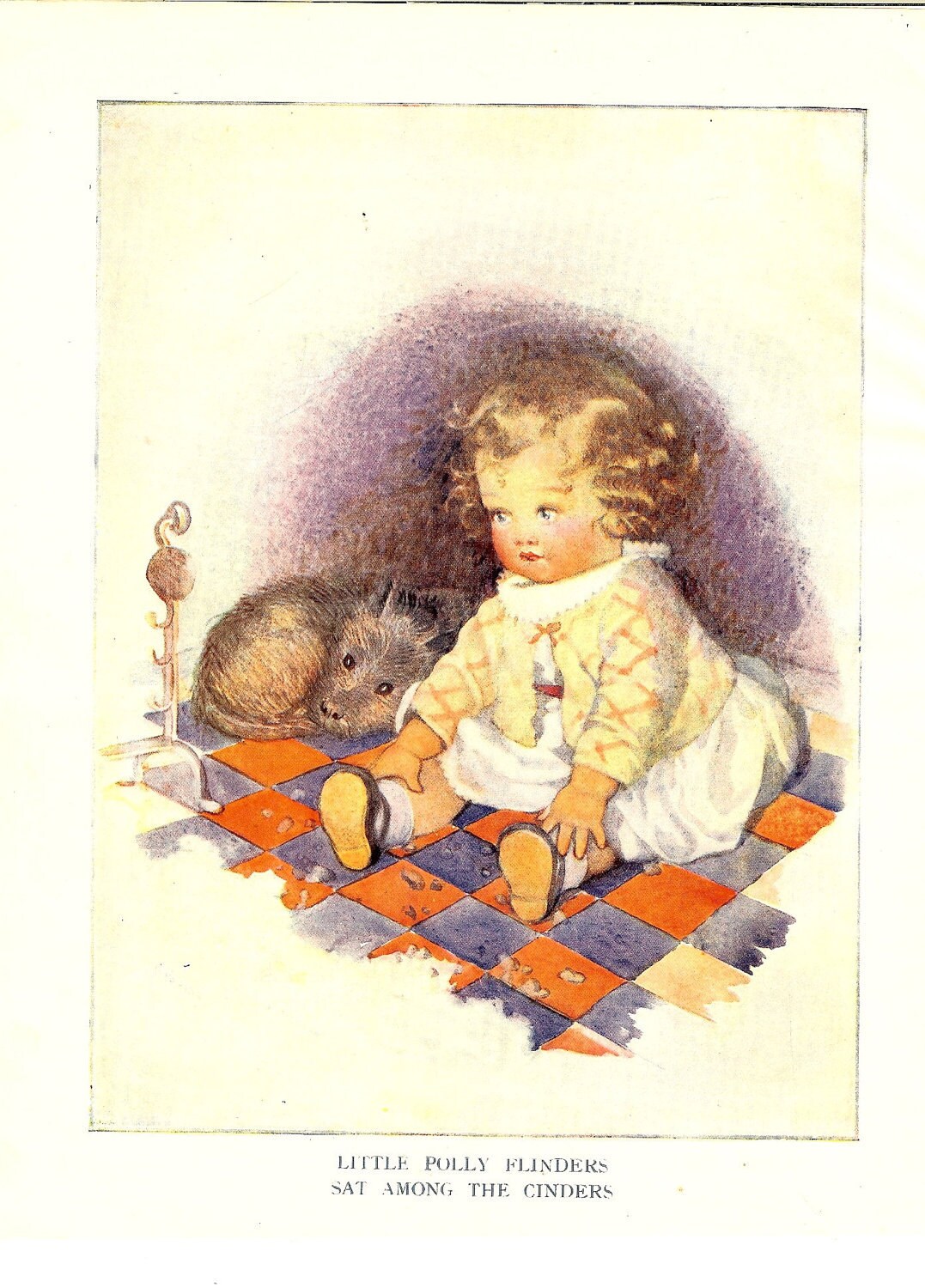 Vintage Mother Goose Storybook Print, Polly Put