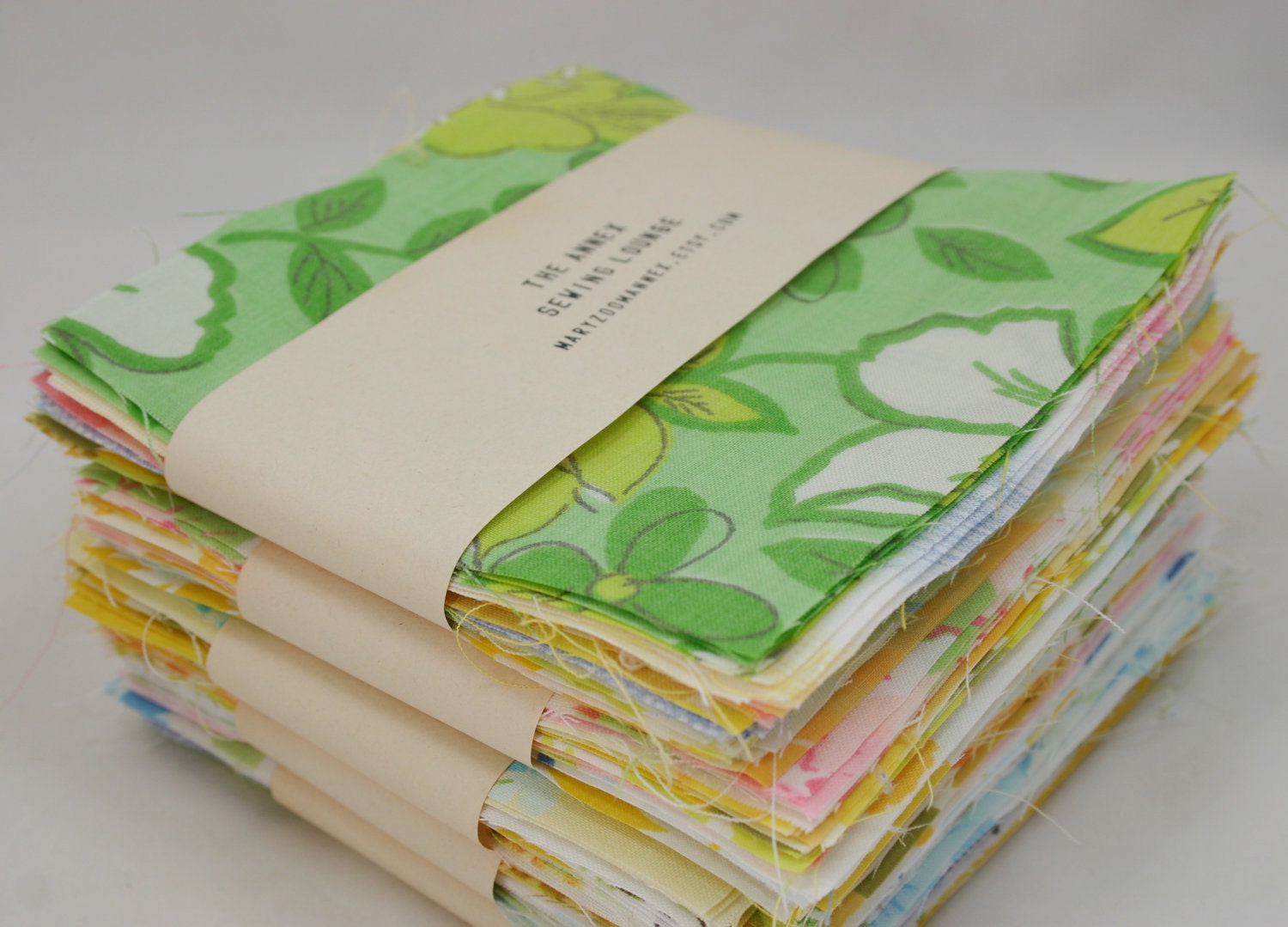 Precut Charm Pack of 40 - 5" squares from Vintage Sheets