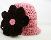 CROCHET PATTERN Newsboy Hat with Lily (5 sizes included from newborn-adult) Instant Download