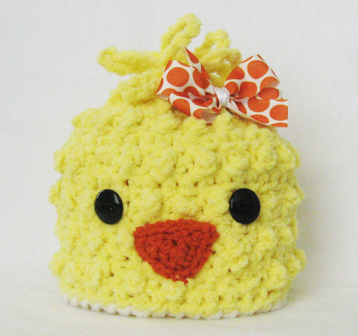 CROCHET PATTERN Spring Chick Beanie with BONUS Hairbow Tutorial (6 sizes included) Instant Download